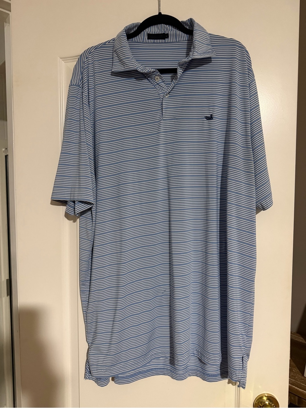 Southern Marsh Light Blue & White Striped Polo